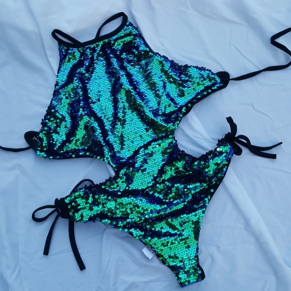 flip sequin bathing suit